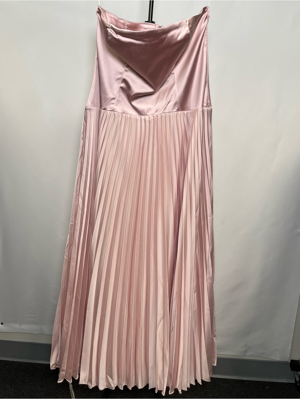 Abercrombie & Fitch Strapless Pleated Satin Maxi Skirt